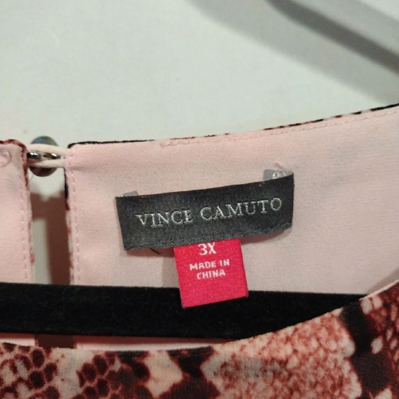 Vince Camuto Women's Pink Chiffon Snakeskin Print Top Sz 3X-Career Event Mobwife - Picture 2 of 6